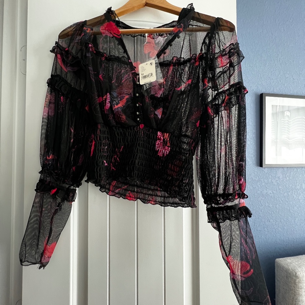 Free people mesh crop top